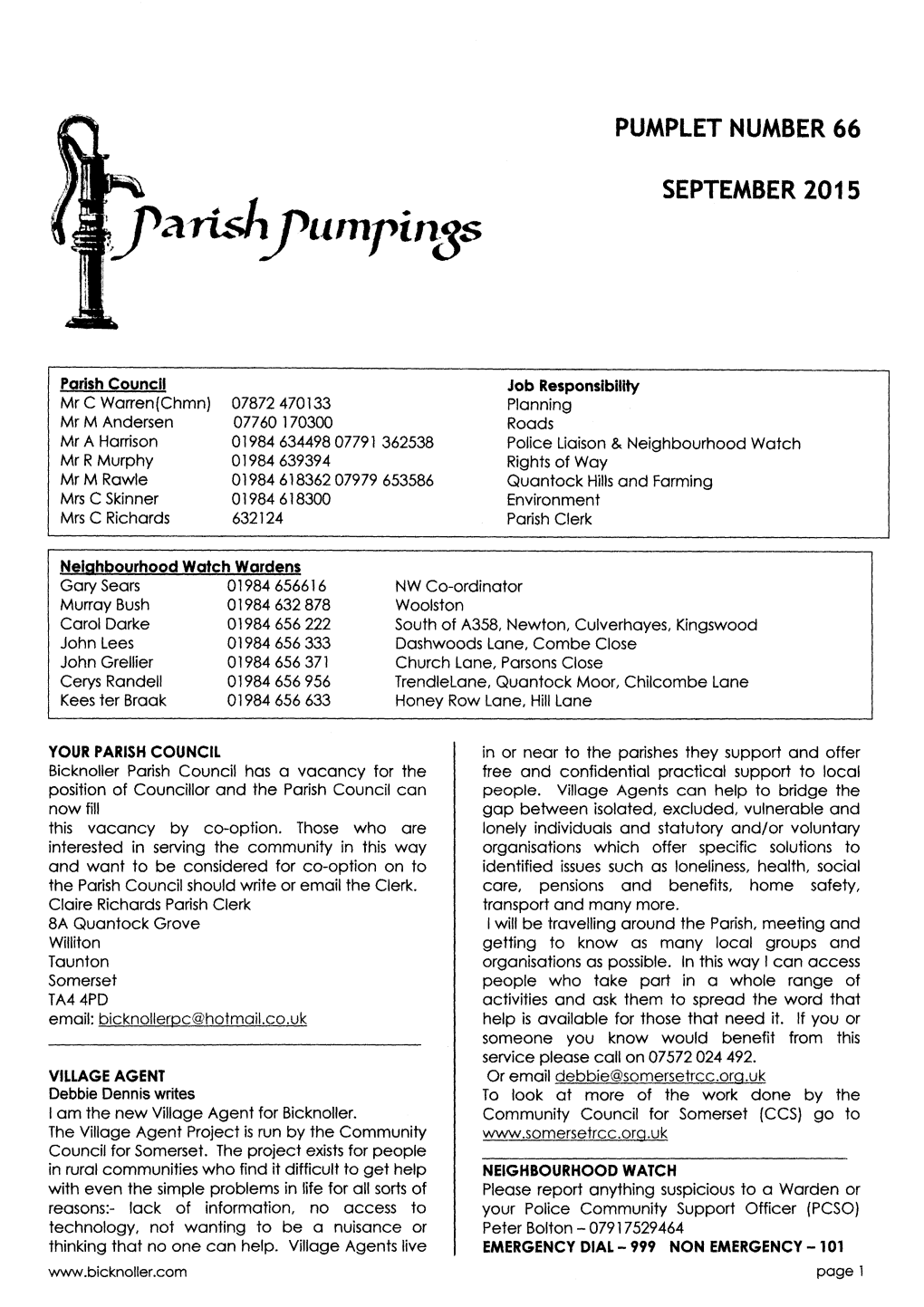 Pumpings -September 2015