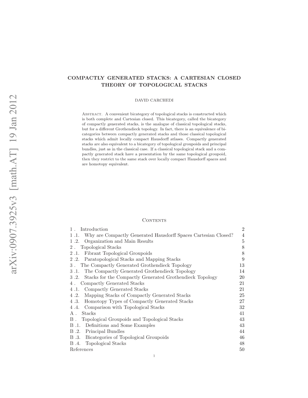 Compactly Generated Stacks: a Cartesian Closed Theory Of