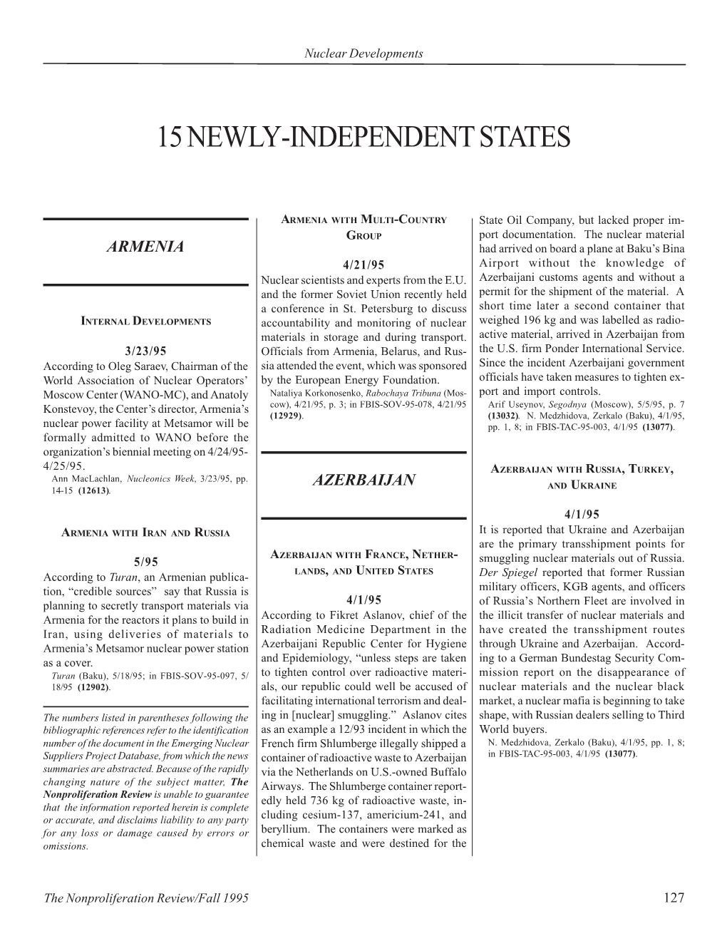 Npr 3.1: 15 Newly-Independent States