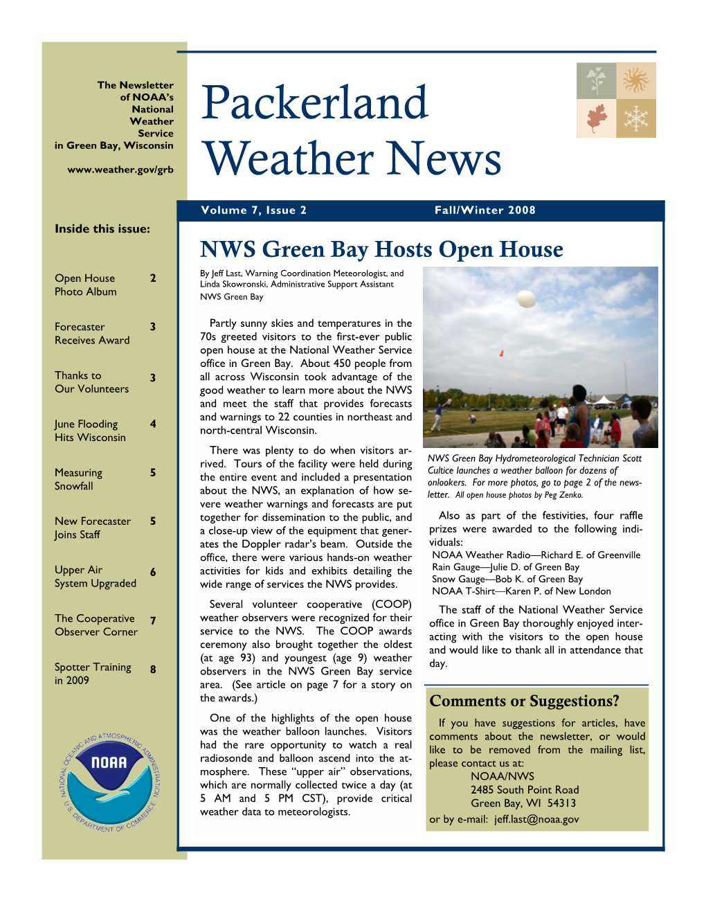 Packerland Weather News of NOAA’S National Weather Service in Green Bay, Wisconsin