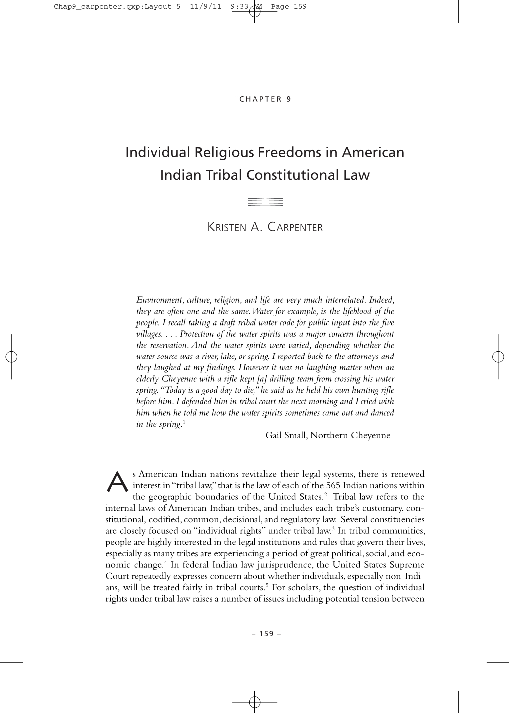 Individual Religious Freedoms in Tribal Constitutional