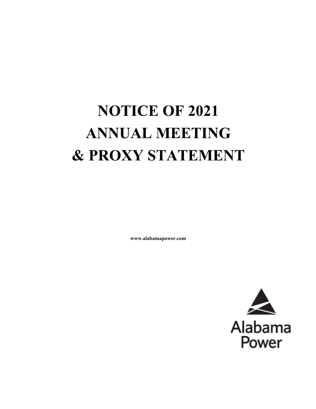 Notice of 2021 Annual Meeting & Proxy Statement