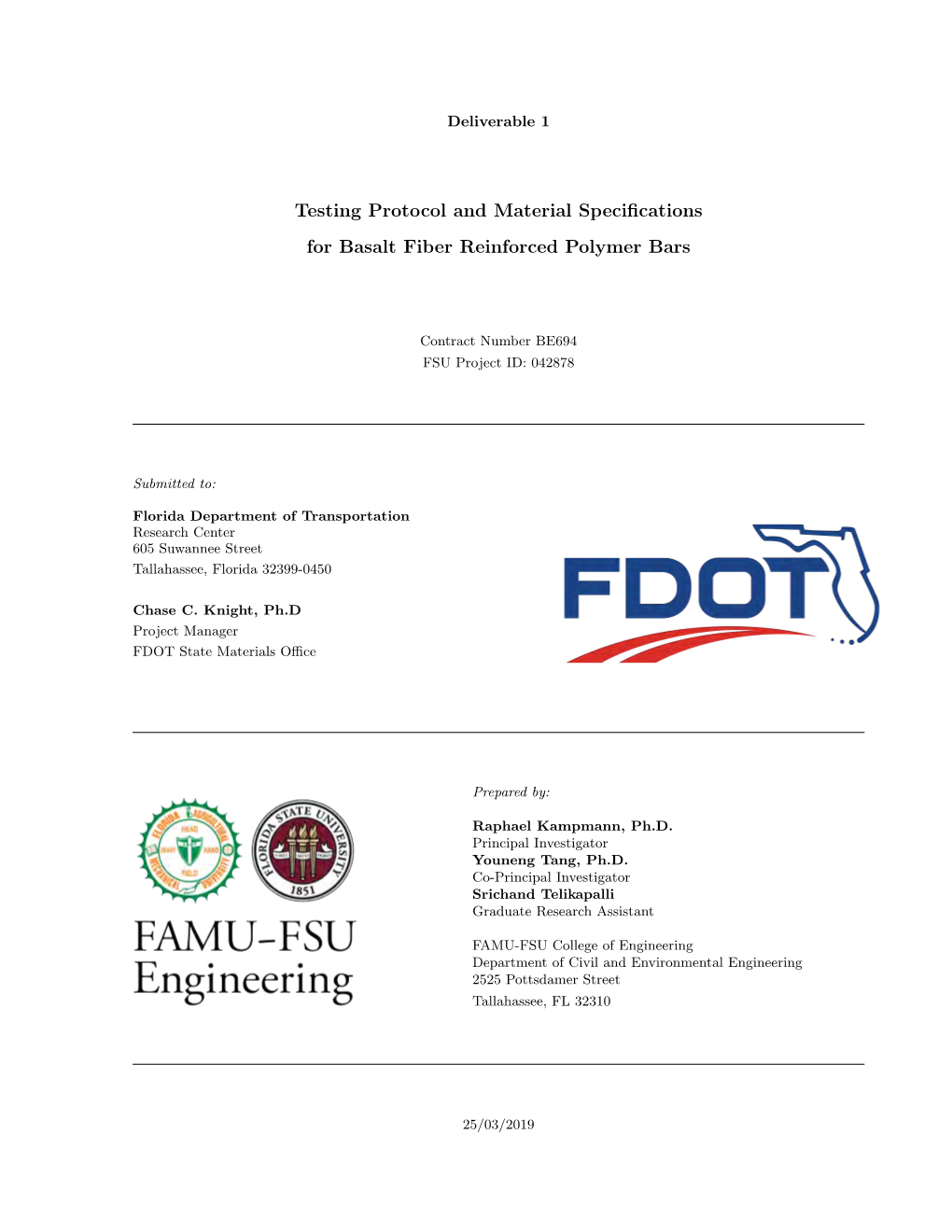 Testing Protocol and Material Specifications for Basalt Fiber