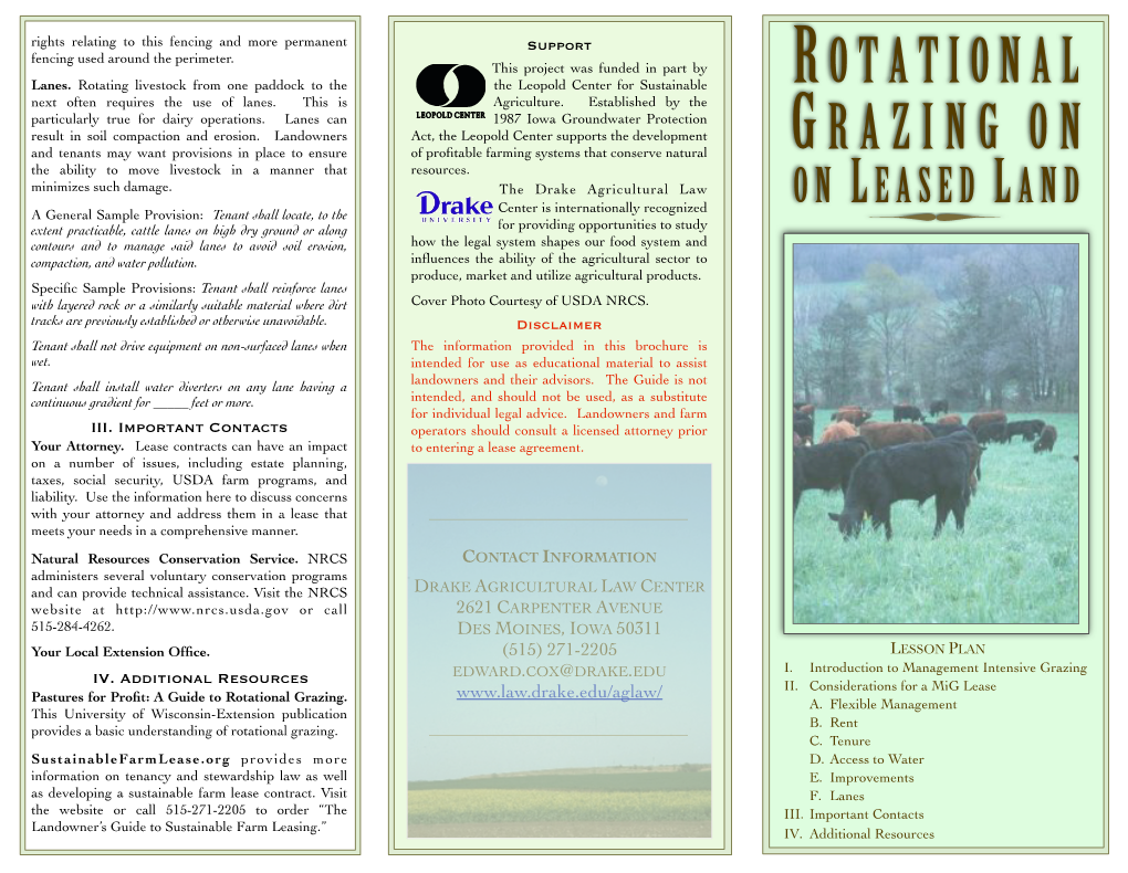 Rotational Grazing On