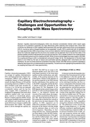 Capillary Electrochromatography ÂŒ Challenges and Opportunities For