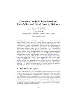 Georgians' Stake in President-Elect Biden's Tax and Social Security