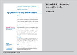 Are You BLIND?! Regulating Accessibility in Print