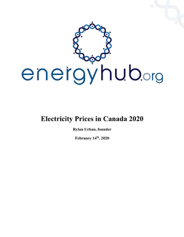 Electricity Prices in Canada 2020