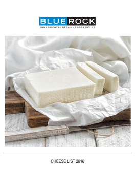 Cheese List 2016