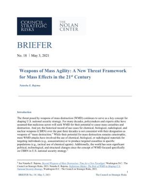 Weapons of Mass Agility: a New Threat Framework for Mass Effects in the 21St Century