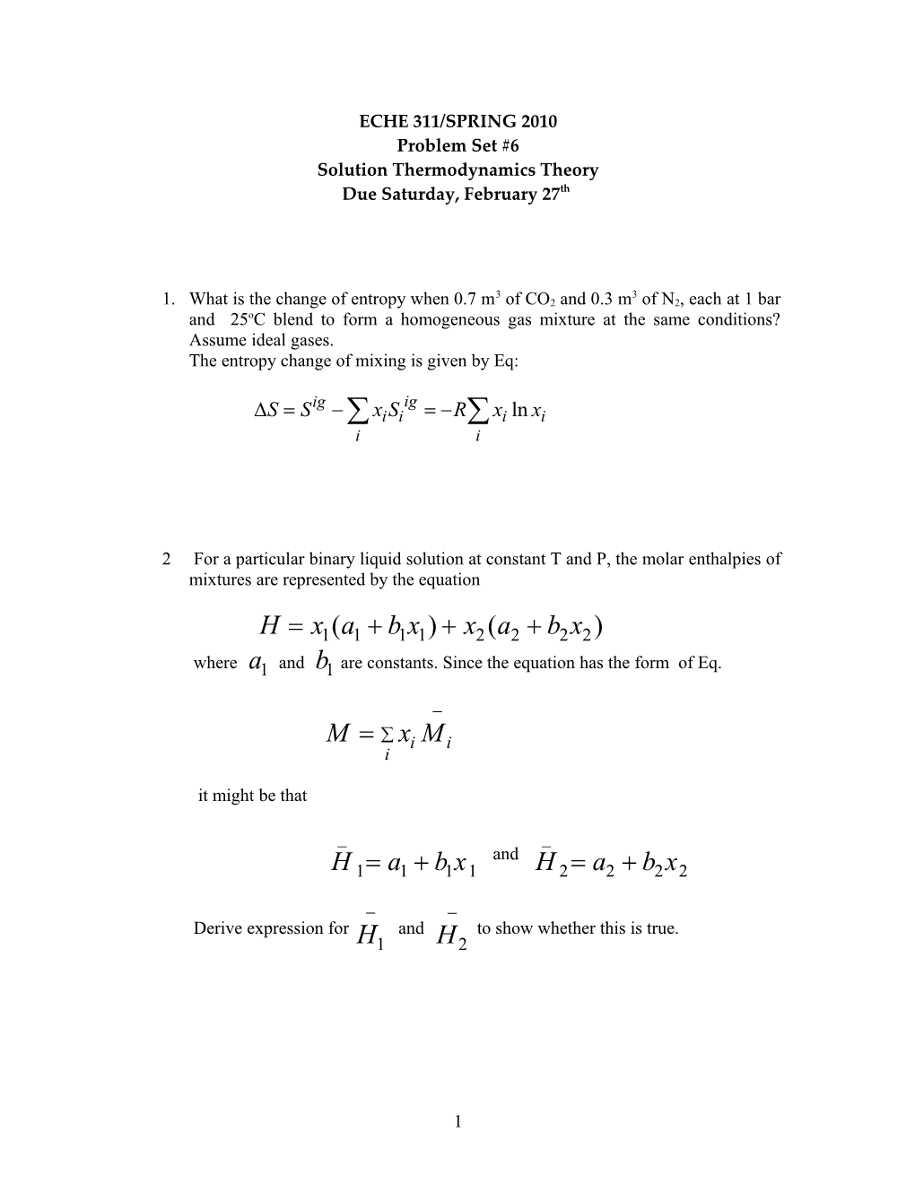 Solution Thermodynamics Theory