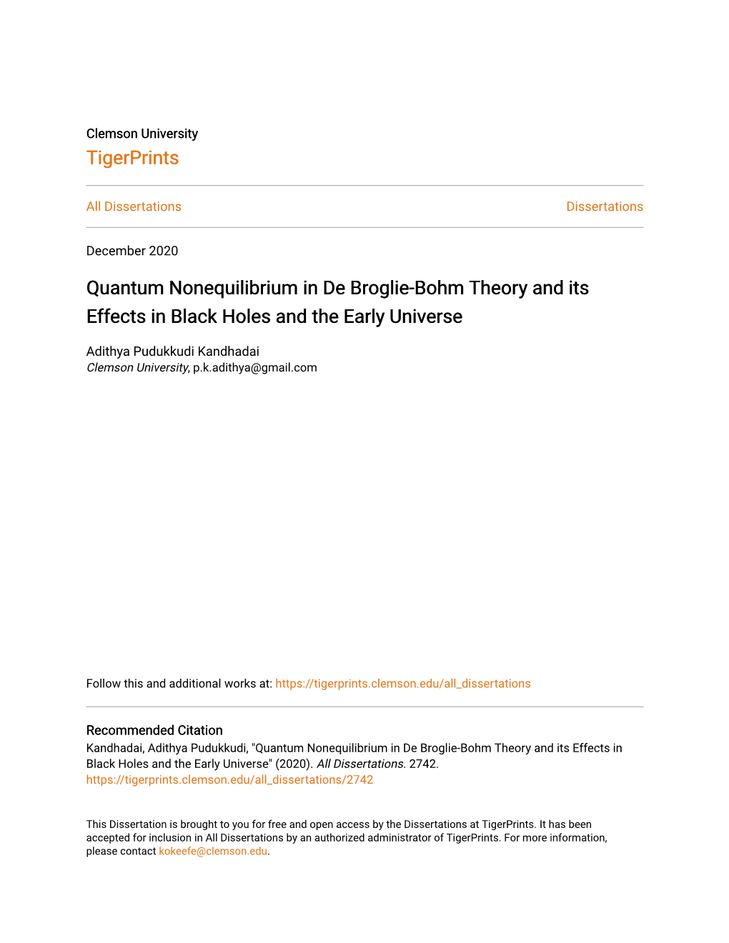 Quantum Nonequilibrium in De Broglie-Bohm Theory and Its Effects in Black Holes and the Early Universe