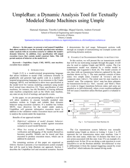 A Dynamic Analysis Tool for Textually Modeled State Machines Using Umple