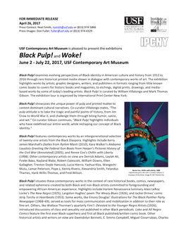 Black Pulp! and Woke! June 2 - July 22, 2017, USF Contemporary Art Museum