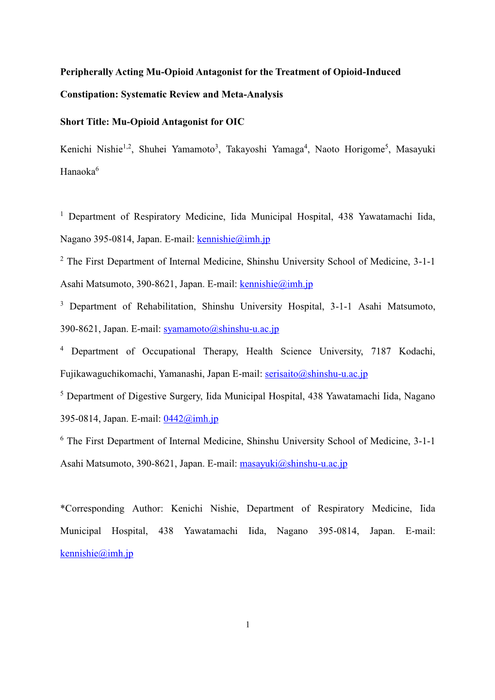 Peripherally Acting Mu-Opioid Antagonist for the Treatment of Opioid-Induced