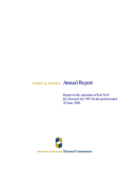 Political Finance Report 2007-08