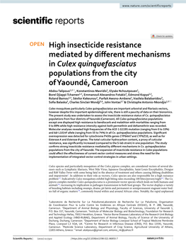 High Insecticide Resistance Mediated by Different Mechanisms in Culex