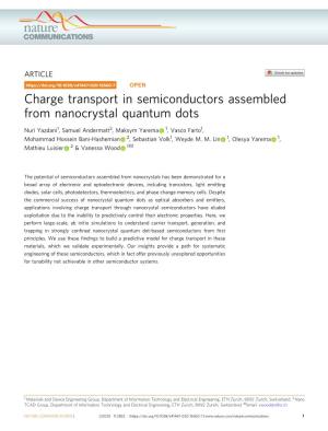 Charge Transport in Semiconductors Assembled from Nanocrystal Quantum Dots