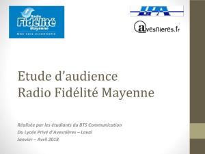 Etude D'audience Radio Fidélité Mayenne