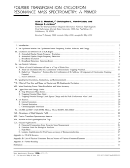 Fourier Transform Ion Cyclotron Resonance Mass Spectrometry: a Primer