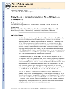 NIH Public Access Author Manuscript Ecosal Plus