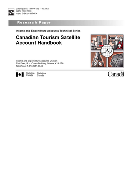 Canadian Tourism Satellite Account Handbook