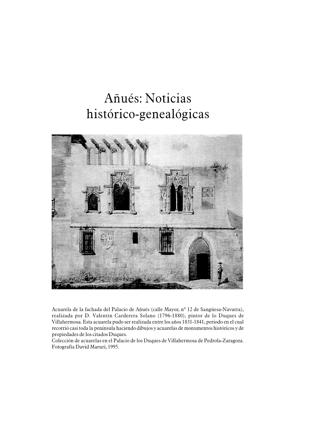 Añués: Noticias Histórico-Genealógicas