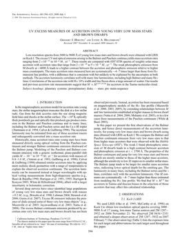 UV EXCESS MEASURES of ACCRETION ONTO YOUNG VERY LOW MASS STARS and BROWN DWARFS Gregory J