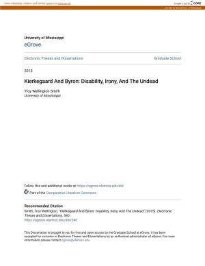Kierkegaard and Byron: Disability, Irony, and the Undead