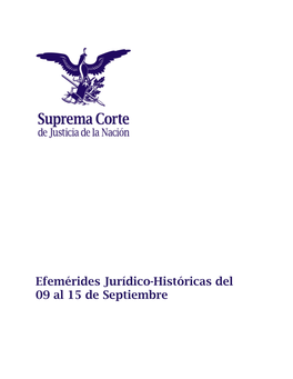 Efemérides Jurídico-Históricas Del 09 Al 15 De Septiembre