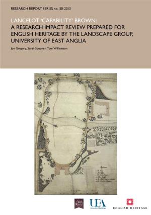 Lancelot 'Capability' Brown: a Research Impact Review