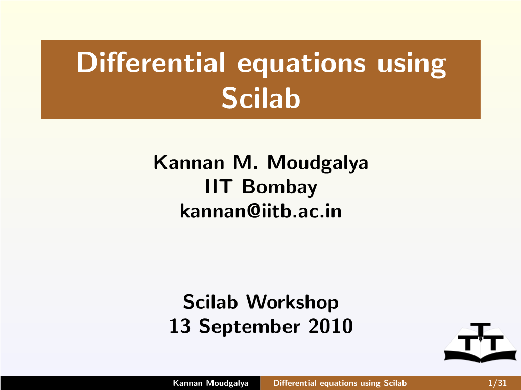 Differential Equations Using Scilab