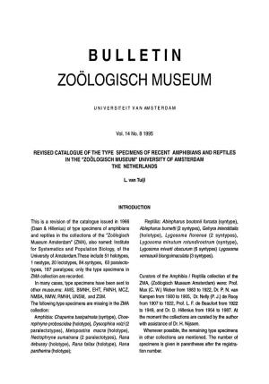 Bulletin Zoölogisch Museum