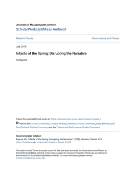 Infants of the Spring: Disrupting the Narrative