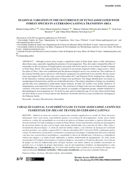 Seasonal Variation in the Occurrence of Fungi