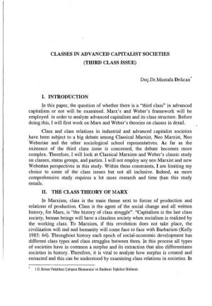 Classes in Advanced Capitalist Societies (Third Class Issue)