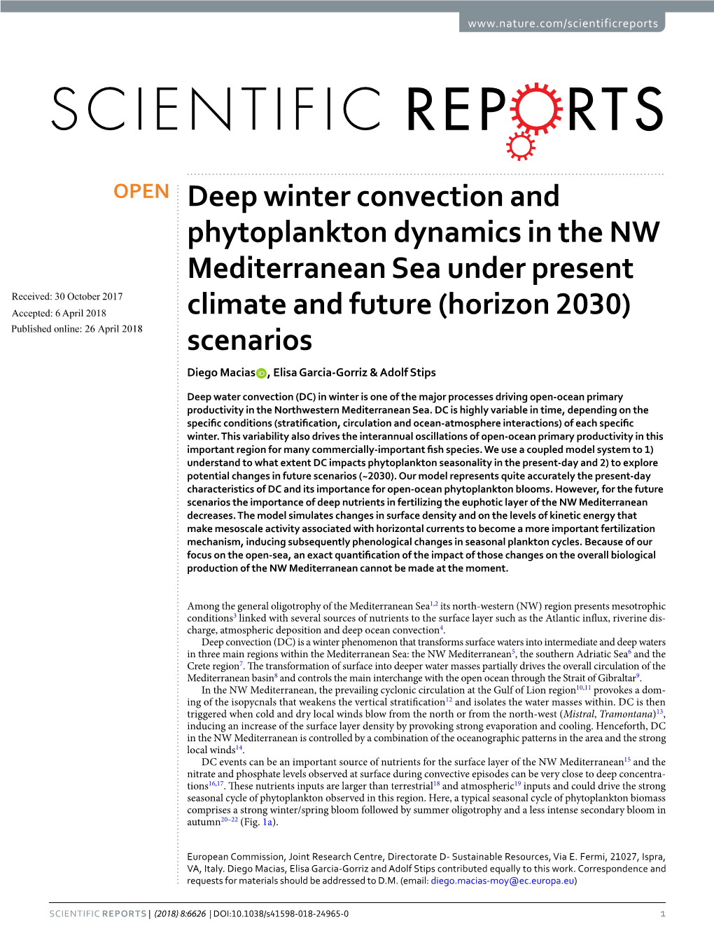 Deep Winter Convection and Phytoplankton Dynamics In