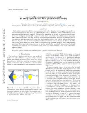 Arxiv:2009.01866V1 [Astro-Ph.IM] 3 Sep 2020 a Receiver in the Lens Plane (Figure1, Left Panel)