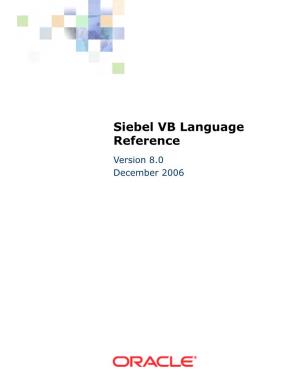 Siebel VB Language Reference Version 8.0 December 2006