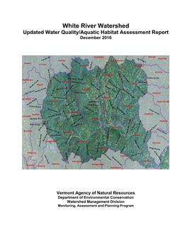 White River Watershed Updated Water Quality/Aquatic Habitat Assessment Report December 2016