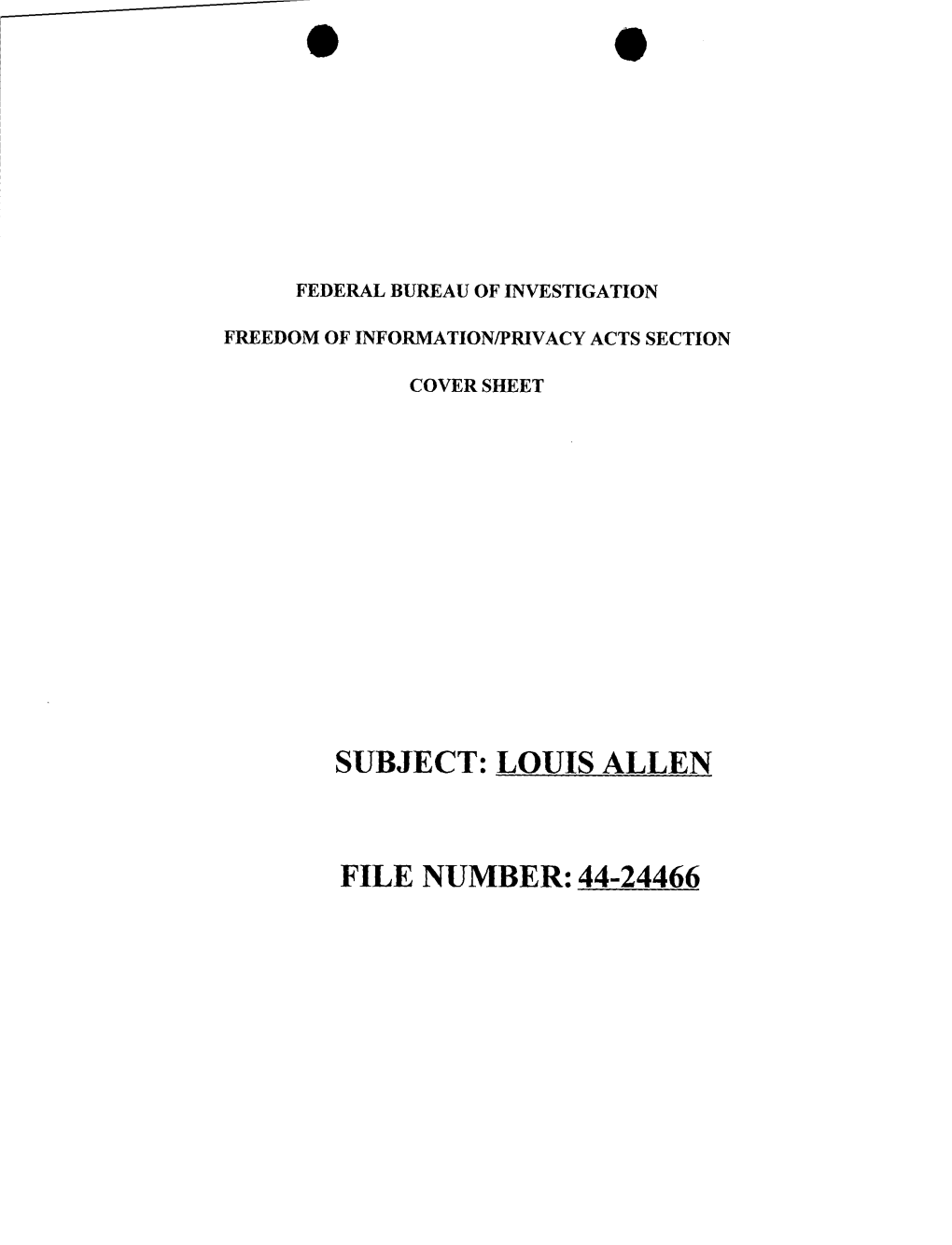 Louis Allen File Number