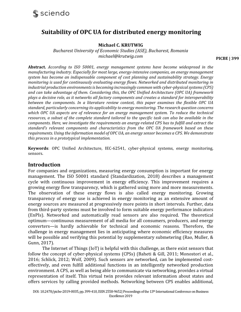 Suitability of OPC UA for Distributed Energy Monitoring