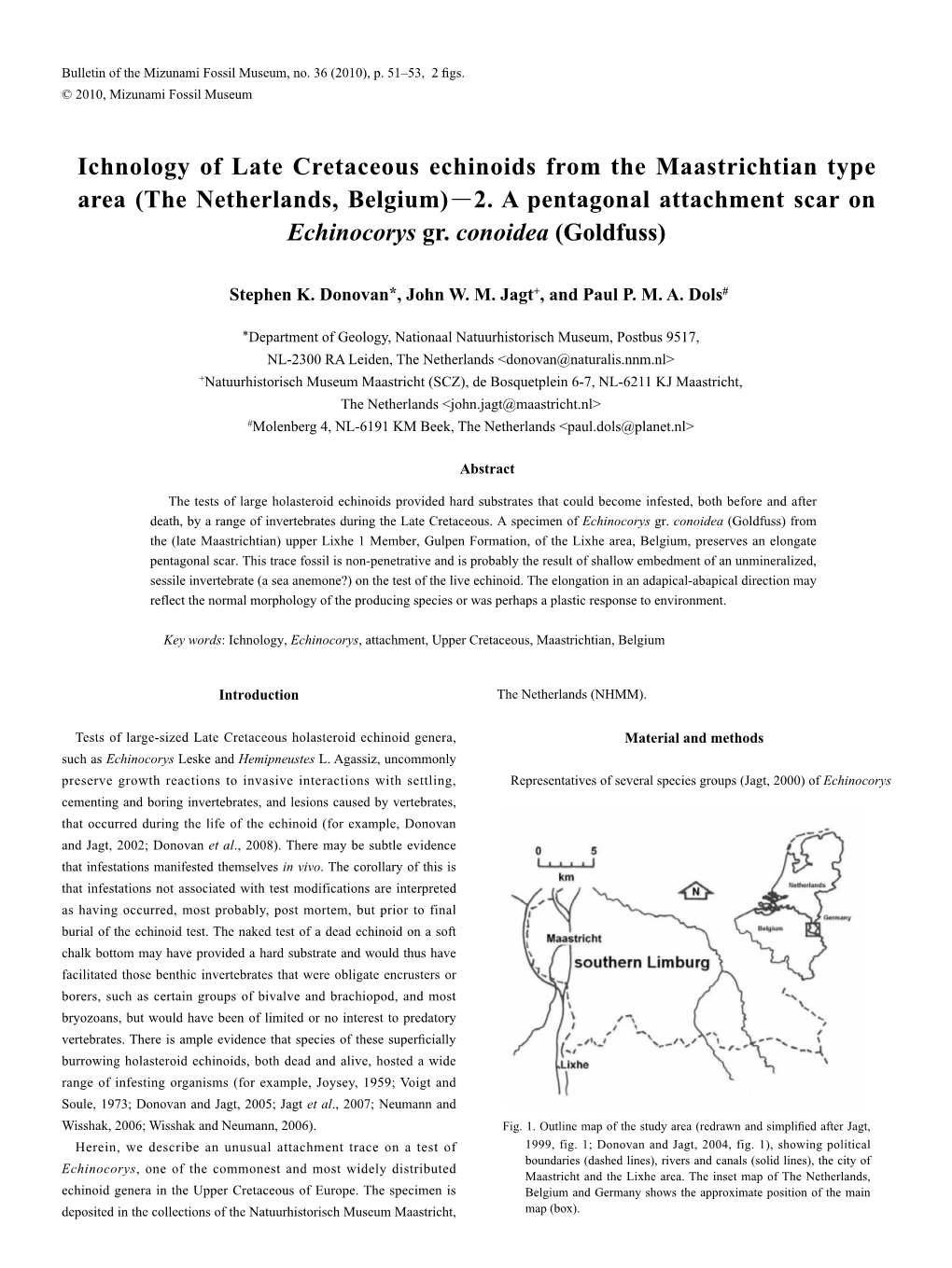 Ichnology of Late Cretaceous Echinoids from the Maastrichtian Type Area (The Netherlands, Belgium)－2