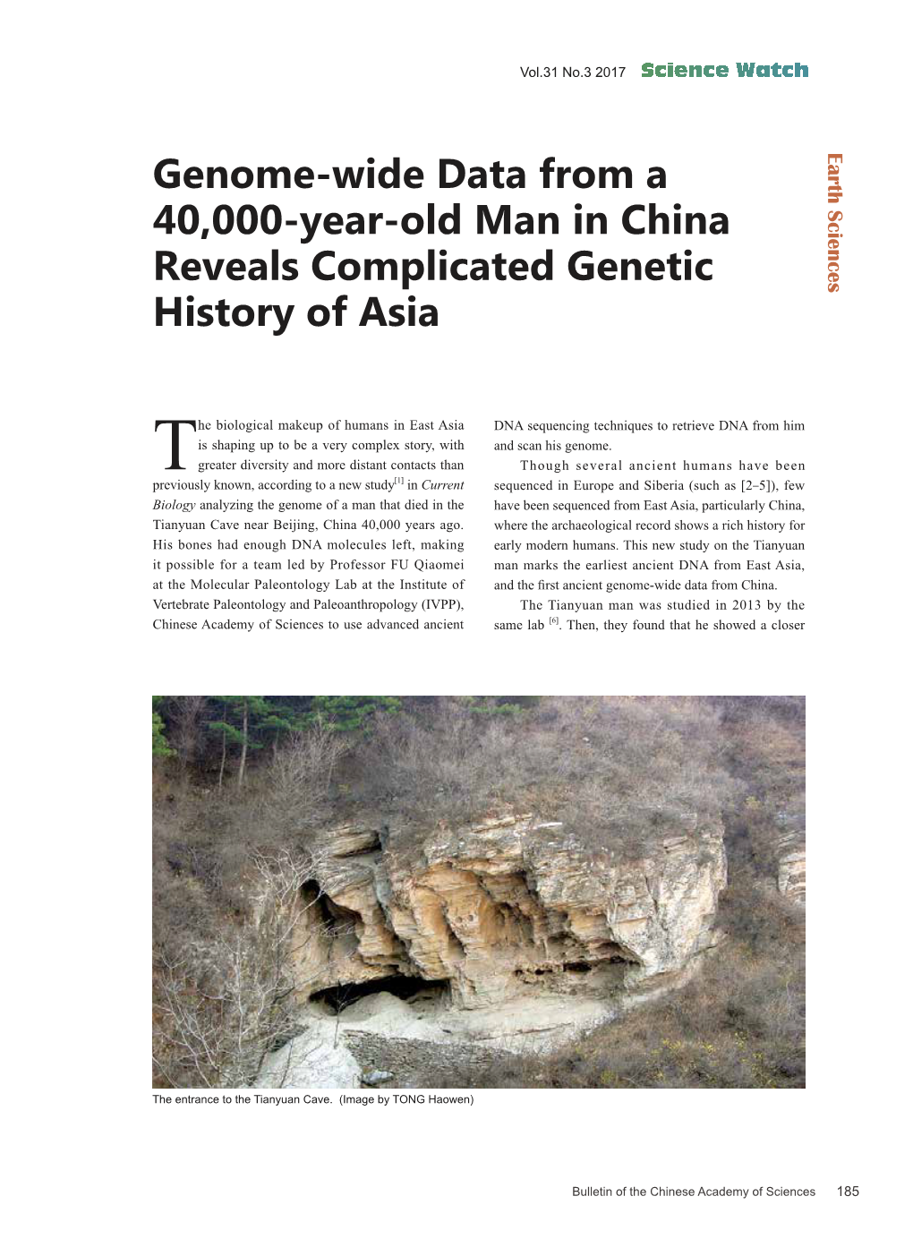 Genome-Wide Data from a 40,000-Year-Old Man in China Reveals Complicated Genetic History of Asia