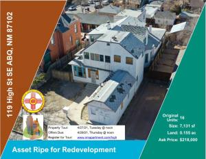 Asset Ripe for Redevelopment 119 Hig H St SE ABQ, NM 87102