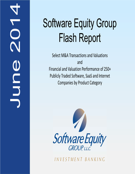 Monthly Flash Report Select Software Industry M&A Transactions