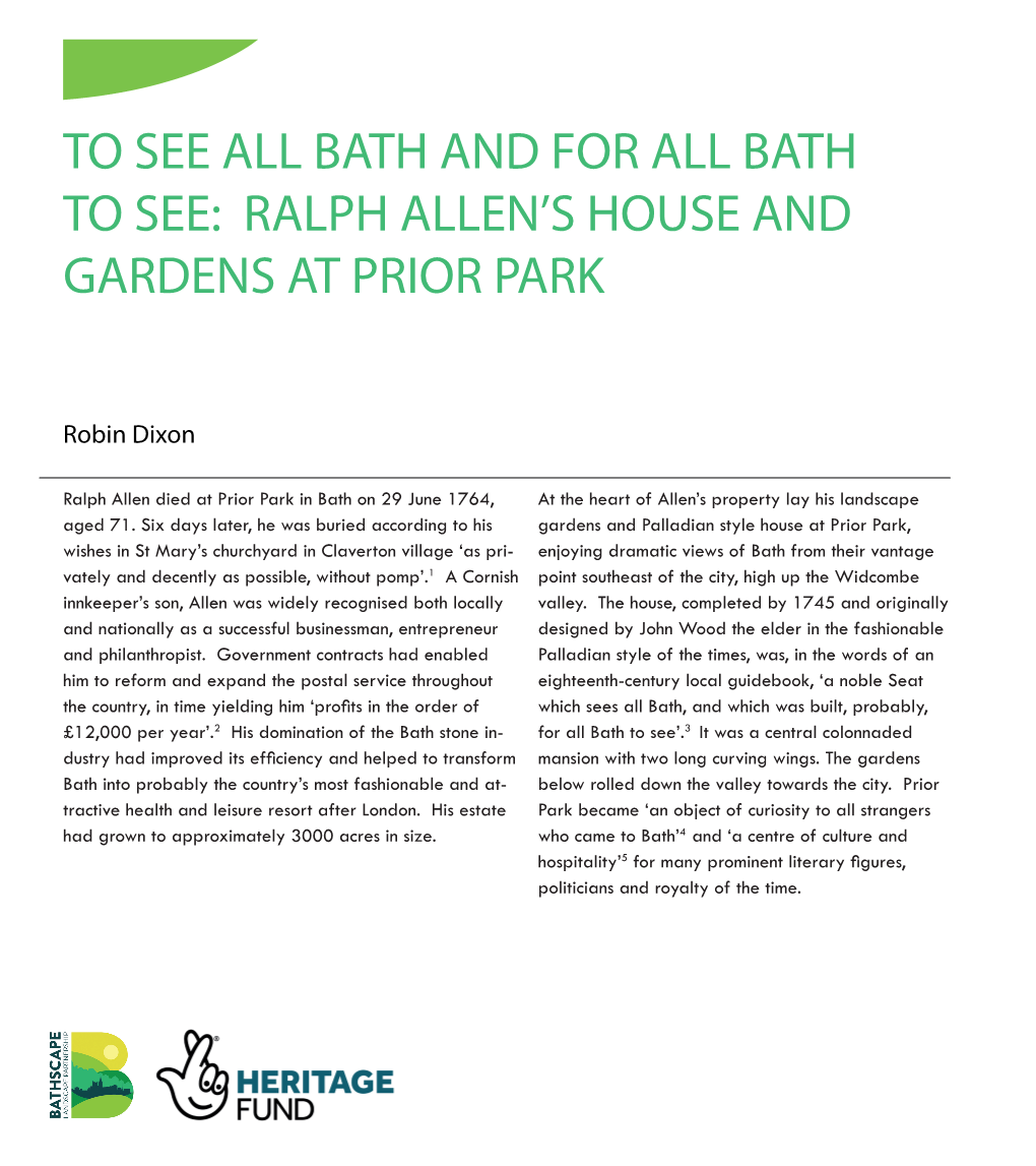 Ralph Allen's House and Gardens At