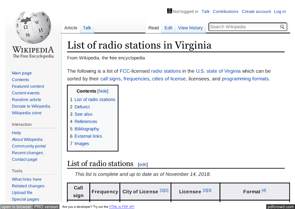 List of Radio Stations in Virginia