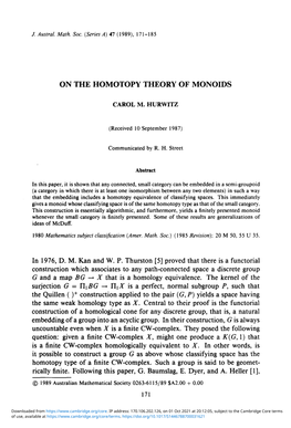 On the Homotopy Theory of Monoids