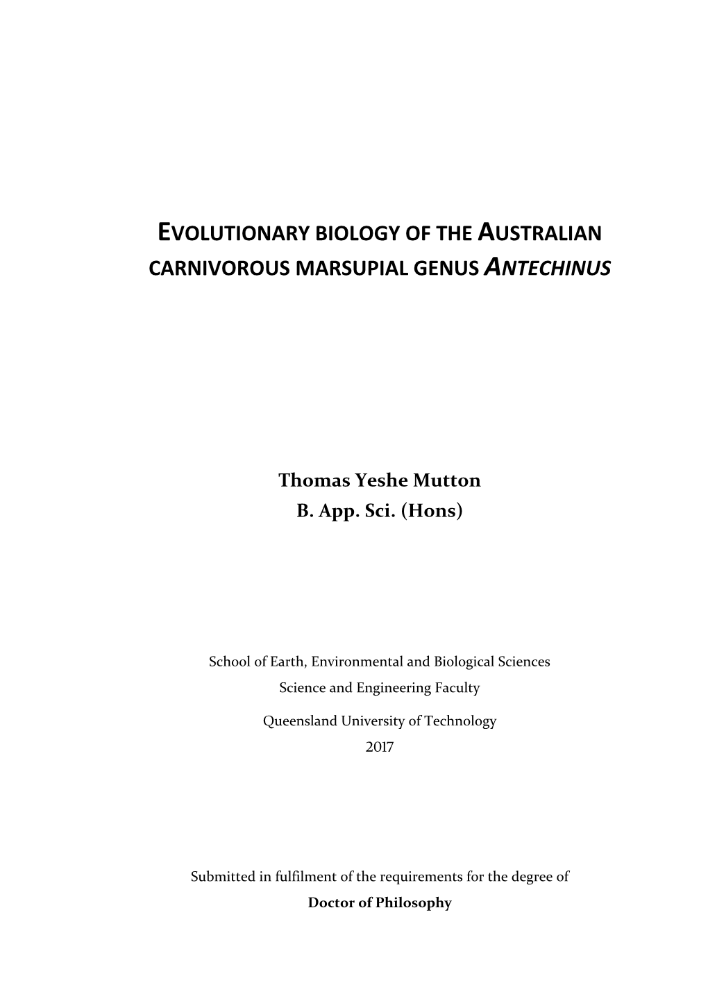 Thomas Mutton Thesis